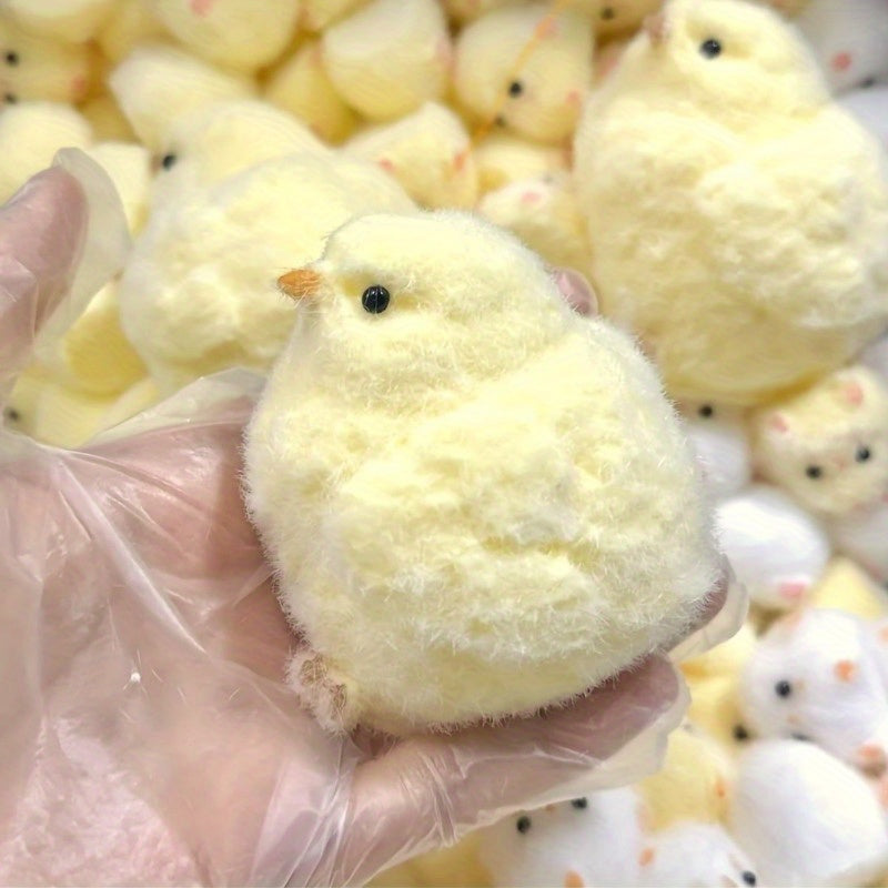 Silicone Chicken Relaxation Toy with Realistic Feathers