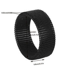 Funky Braided Mesh Texture Stainless Steel Ring
