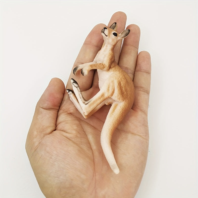 Kangaroo Toy Set Realistic PVC Animal Figures Male & Female with Youngsters
