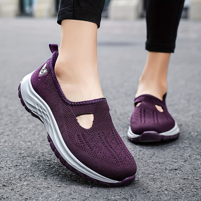 Non-slip Soft Sole Breathable Walking Shoes Slip-On Sporty Sneakers