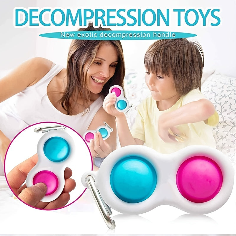 2pcs Fidget Toy Stress Relief & Mini Silicone Sensory Key Chain