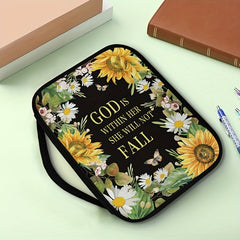 Sunflower Floral Bible Cover Case For Women Girls With Handle