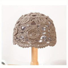 Soft Crochet Hollow Beanie Hat For Women Knitted Slouch
