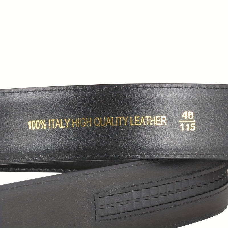Men's Leather Belt Automatic Buckle Waist Strap