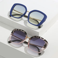 Leopard Square Sunglasses Vintage Eyewear Y2K Metal Driving Eyeglasses