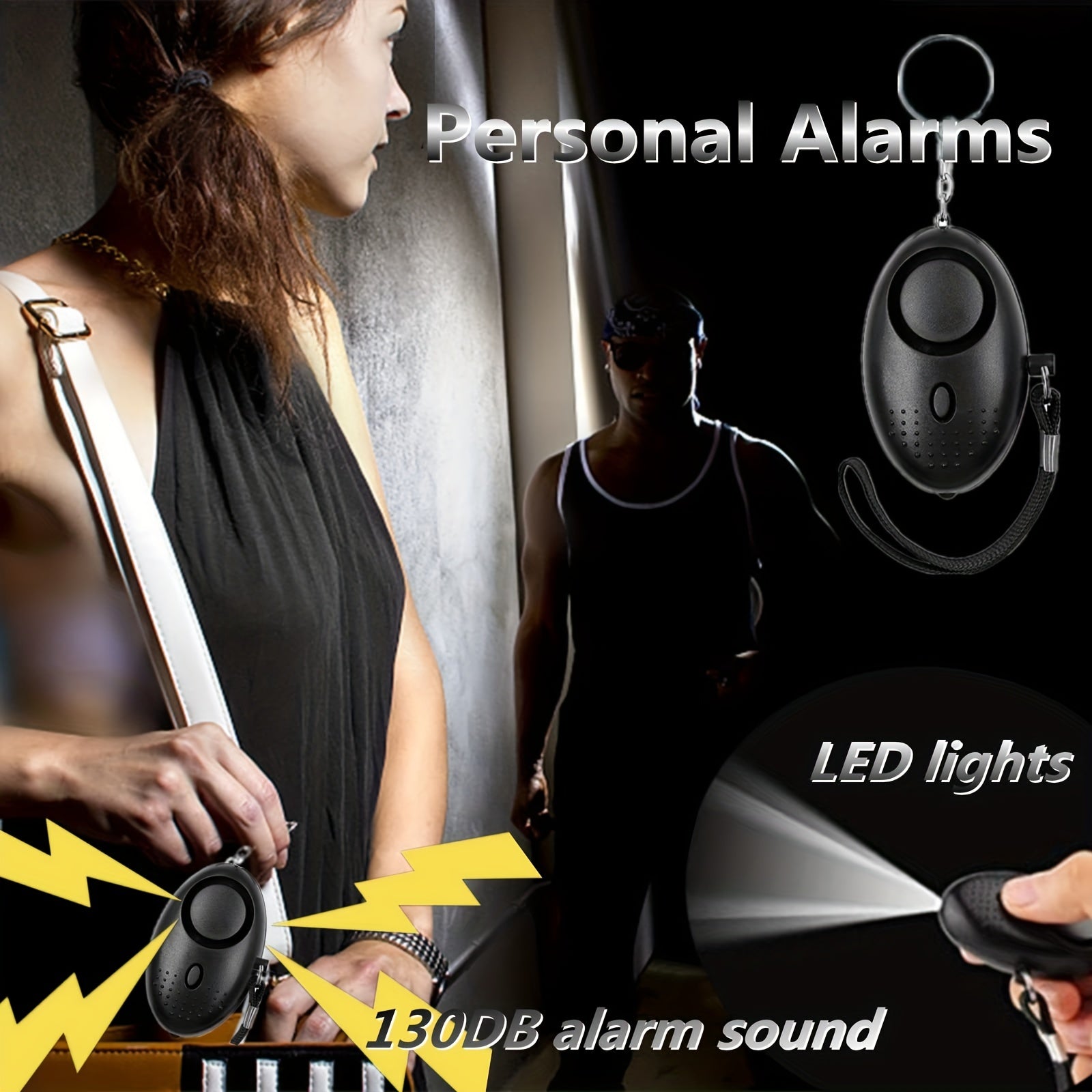 Women's Safety Keychain Set w/ Personal Alarm, Window Breaker, Accessories