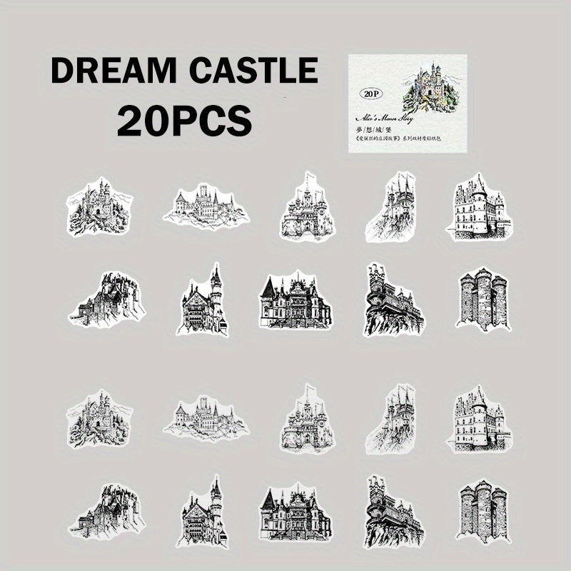 20pcs Writable Plant Shape Stickers Set for Scrapbooking Journal Diary Planner