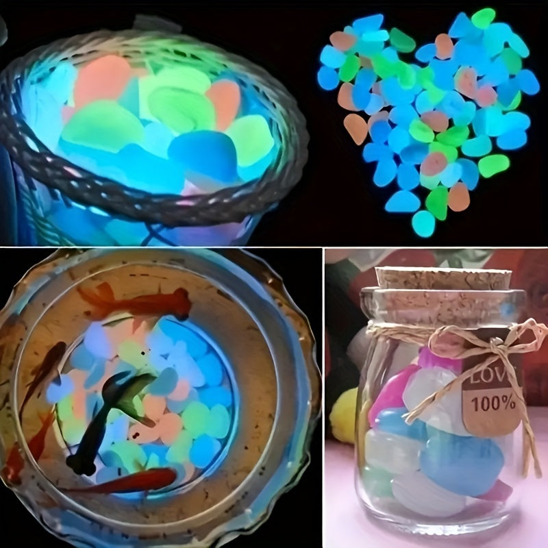100pcs Light Luminous Glowing Stones Multicolor Glow Stone for Gardens
