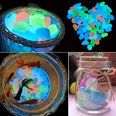 100pcs Light Luminous Glowing Stones Multicolor Glow Stone for Gardens