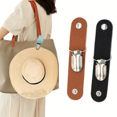 PU Leather Hat Clip For Travel Solid Hat Clips For Luggage