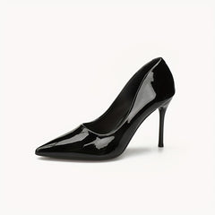 Women's Sexy Pointed Toe High Heels Slip On Patent Leather Stiletto Heels