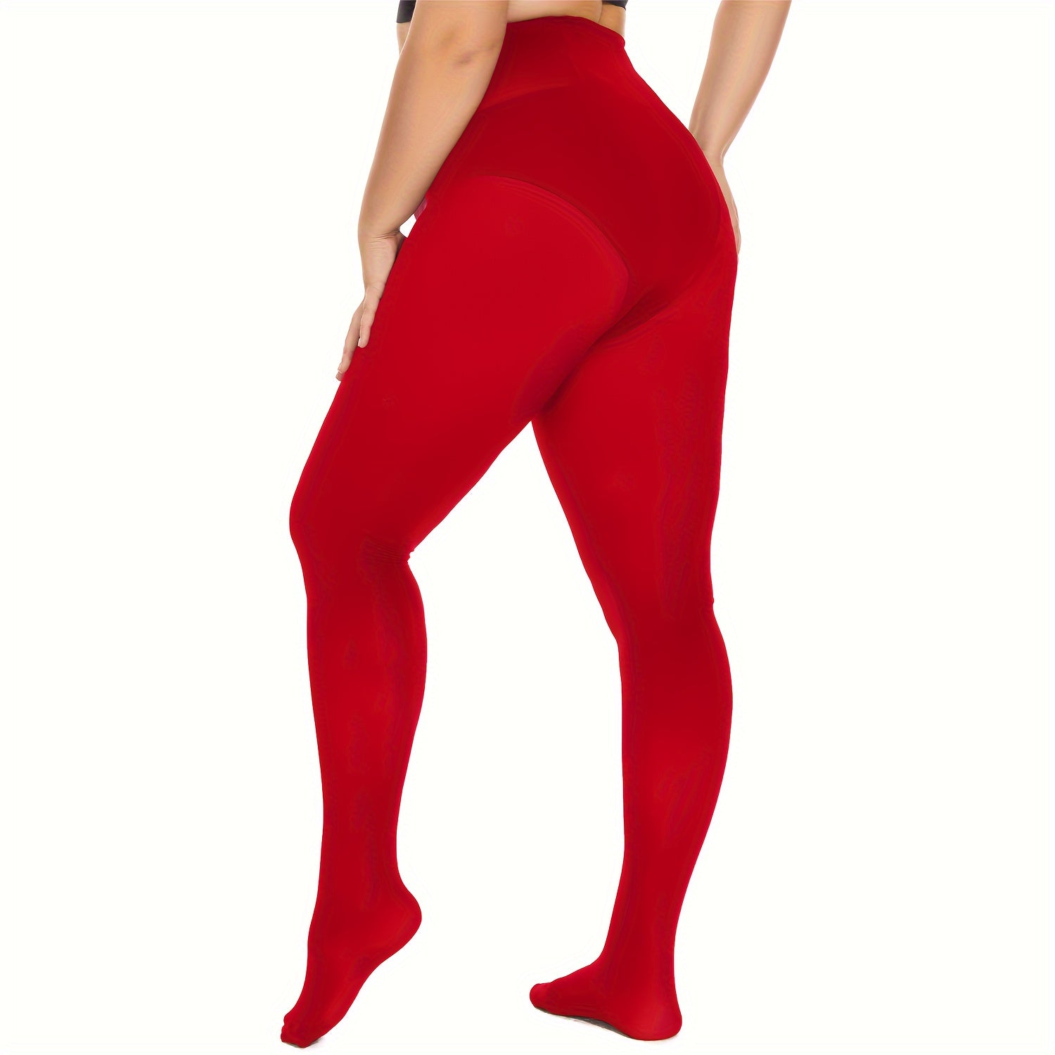  Tummy Control High Waisted Tights Solid Footed Pantyhose