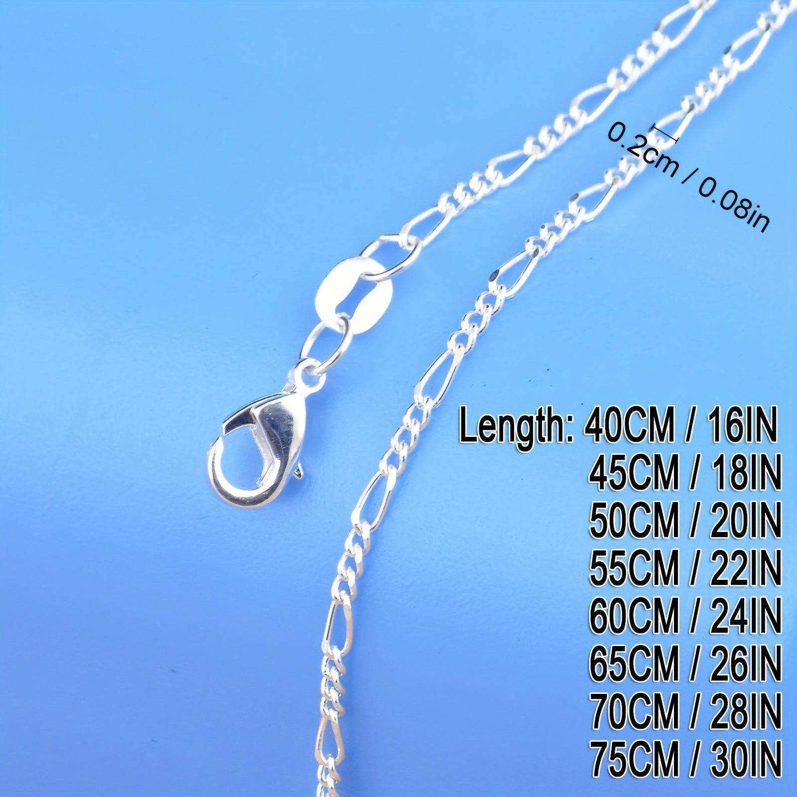 925 Sterling Silver Plate Chain Collar Necklace for DIY Jewelry