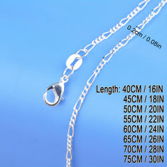 925 Sterling Silver Plate Chain Collar Necklace for DIY Jewelry