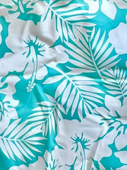 Floral Print Round Neck Tankini Sets High Cut Beachwear Two Pieces Swimsuit
