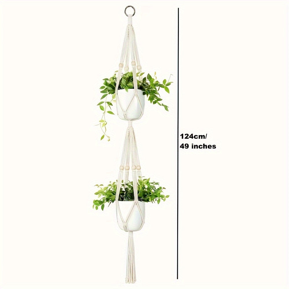 Macrame 2 Tier Plant Hanger 124 cm 177 cm