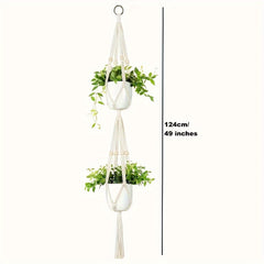 Macrame 2 Tier Plant Hanger 124 cm 177 cm