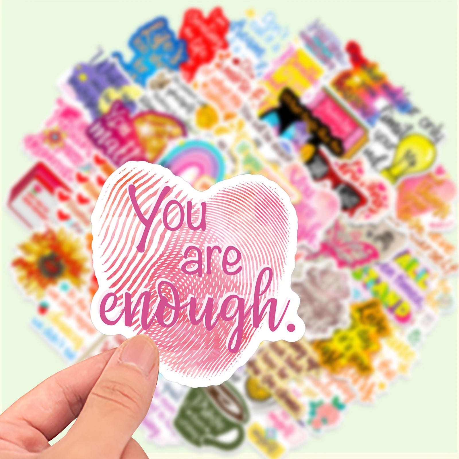 50pcs Vinyl Stickers for Notebooks - Reusable Inspirational Motivational Decals