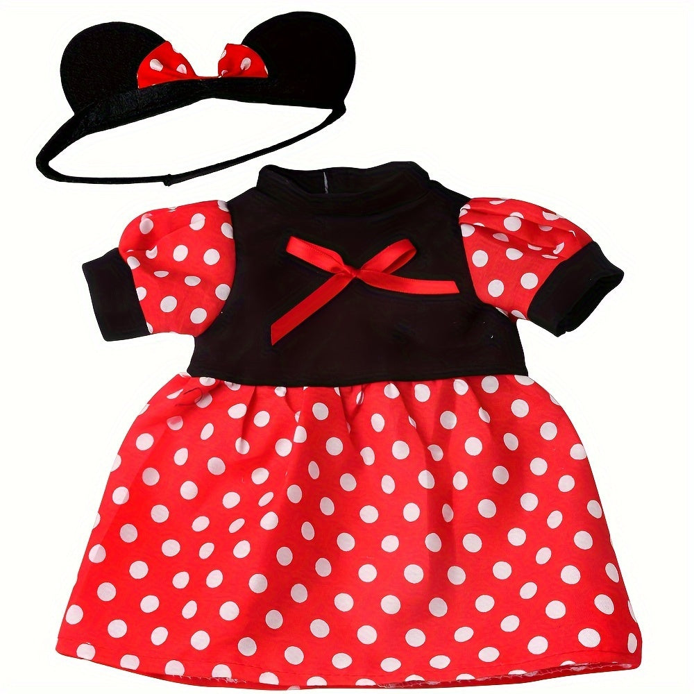 2-Piece Christmas Dress & Hair Band Set for 18-Inch Dolls