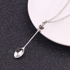 Minimalist Crown Mini Teaspoon Pendant Classic Necklace Vintage Crown Spoon