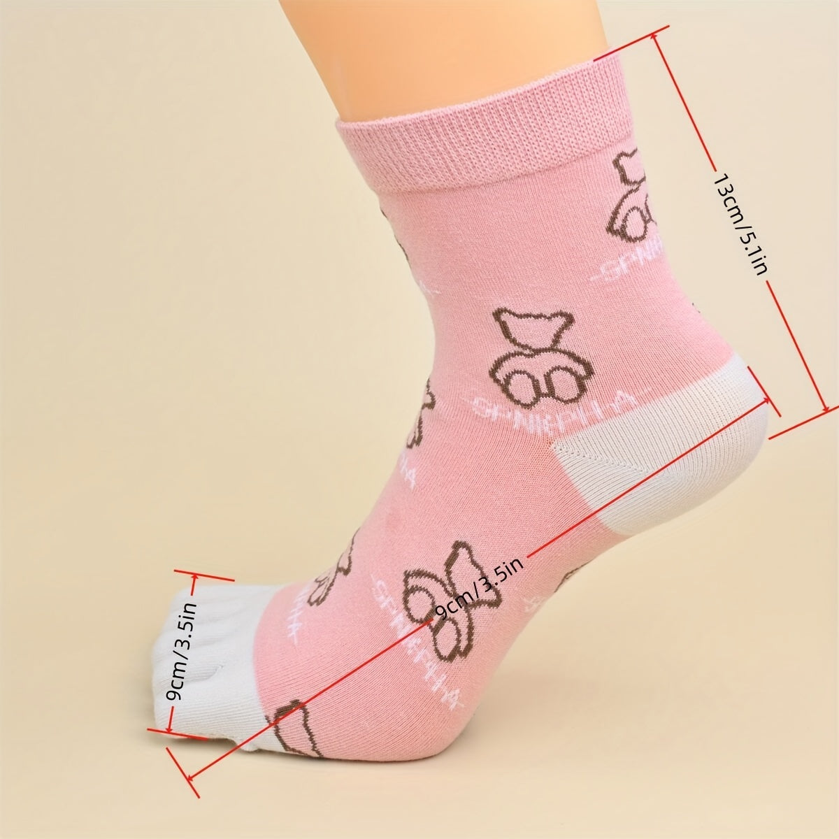 10 Pairs Cartoon Animal Print Socks Women's Stockings
