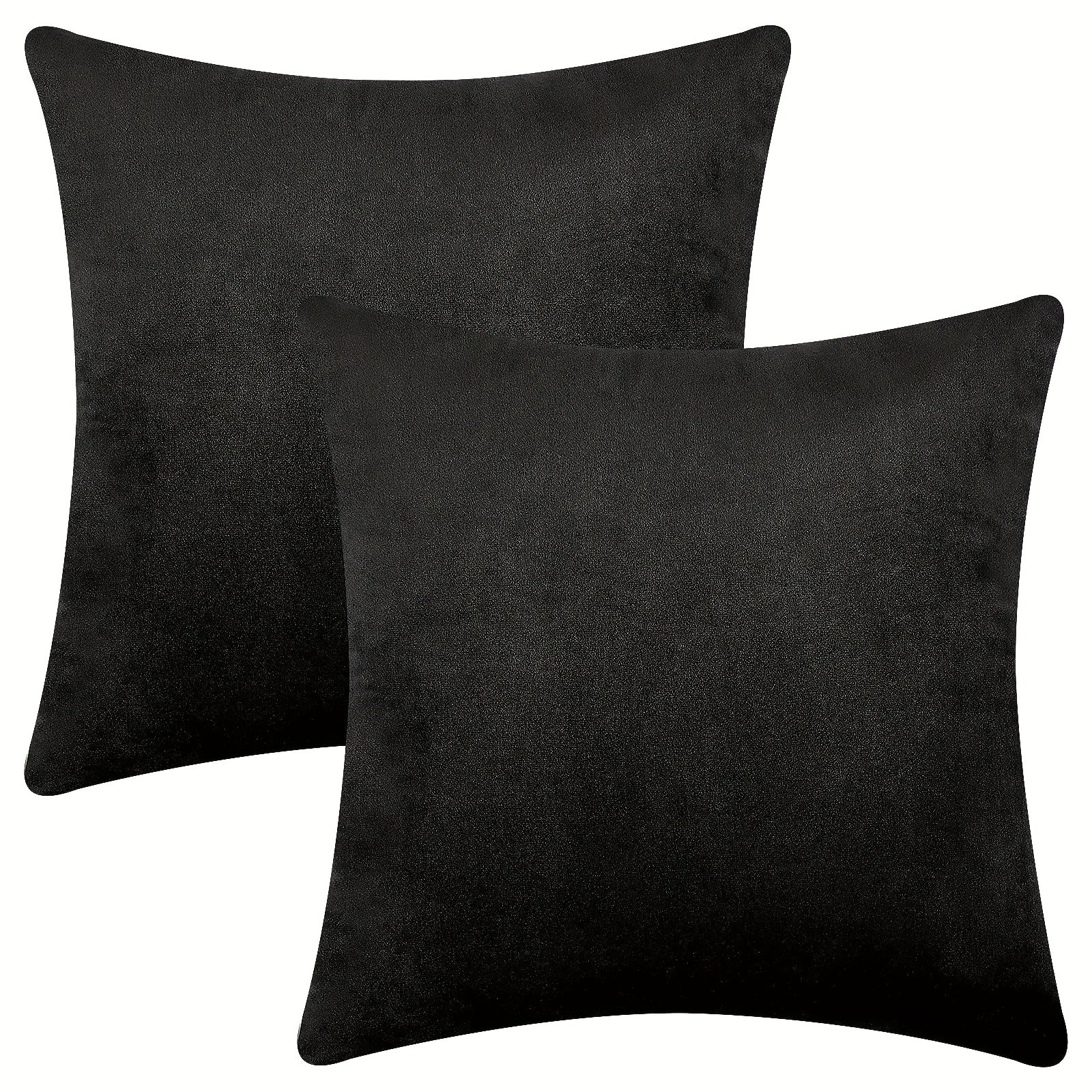 2pcs Velvet Solid Throw Pillowcase Soft Throw Pillow Cover 45x72cm