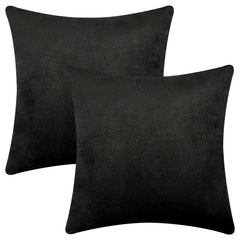 2pcs Velvet Solid Throw Pillowcase Soft Throw Pillow Cover 45x72cm