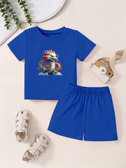 Cartoon Dragon Toddler 2pcs Summer Clothing Set