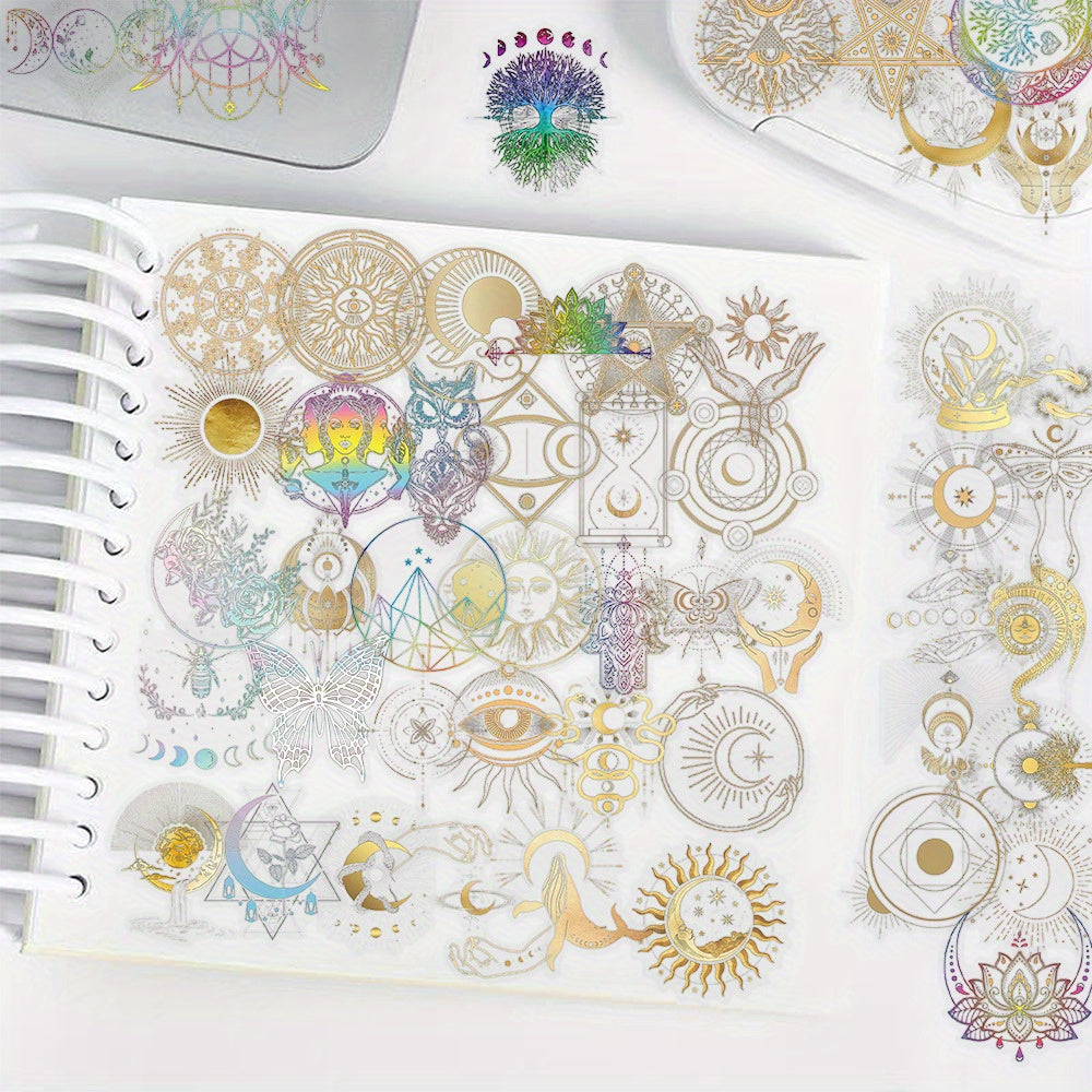 50pcs 2D Colored Laser Sticker Fun Pack for Bottles, Hats, Luggage