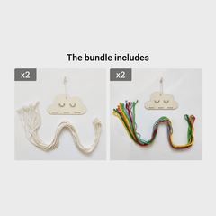 DIY Cloud Wood Chip Hair Clips Storage with 6 Storage Rope