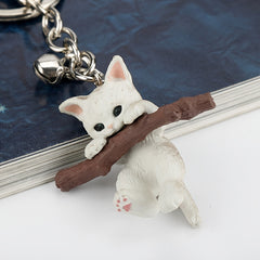 Love Simulation Branch Bell Kitten Keychain Doll Pendant