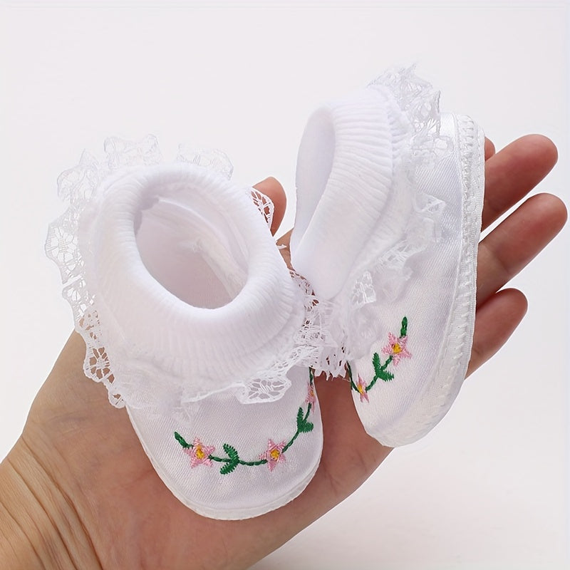 Flower Sneakers for Baby Girls Lightweight Non Slip Shoes Spring Autumn