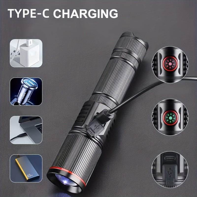 Rechargeable LED Flashlight 2000 Lumens 5 Modes Waterproof Camping Hiking