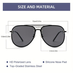 OUWEN Large Rimless Aviator Sunglasses For Men Women