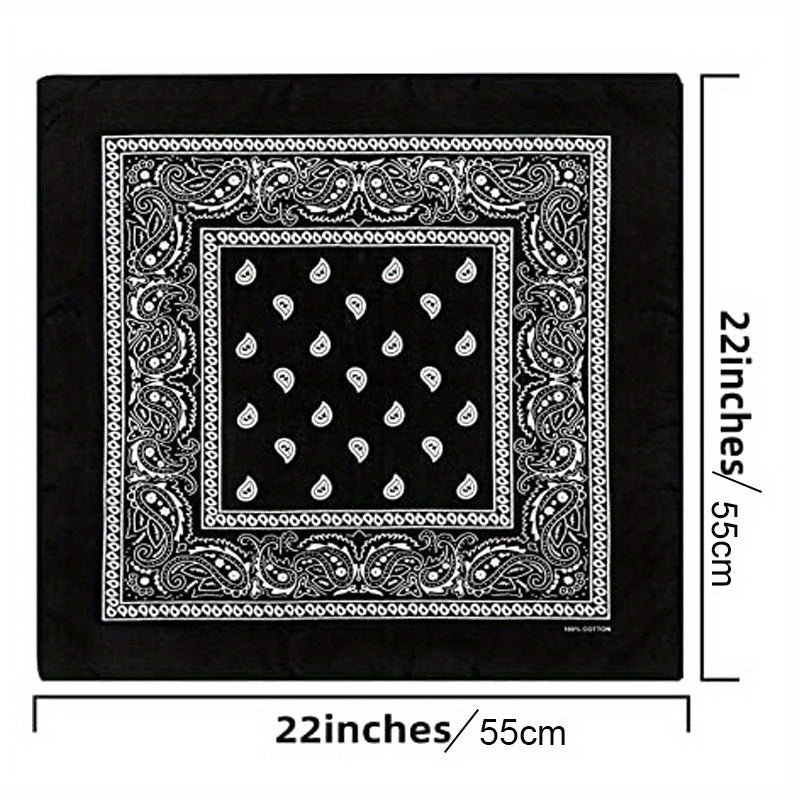 55 Square Red Paisley Print Scarf Bandana Headband Wrap
