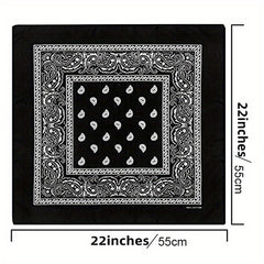 55 Square Red Paisley Print Scarf Bandana Headband Wrap