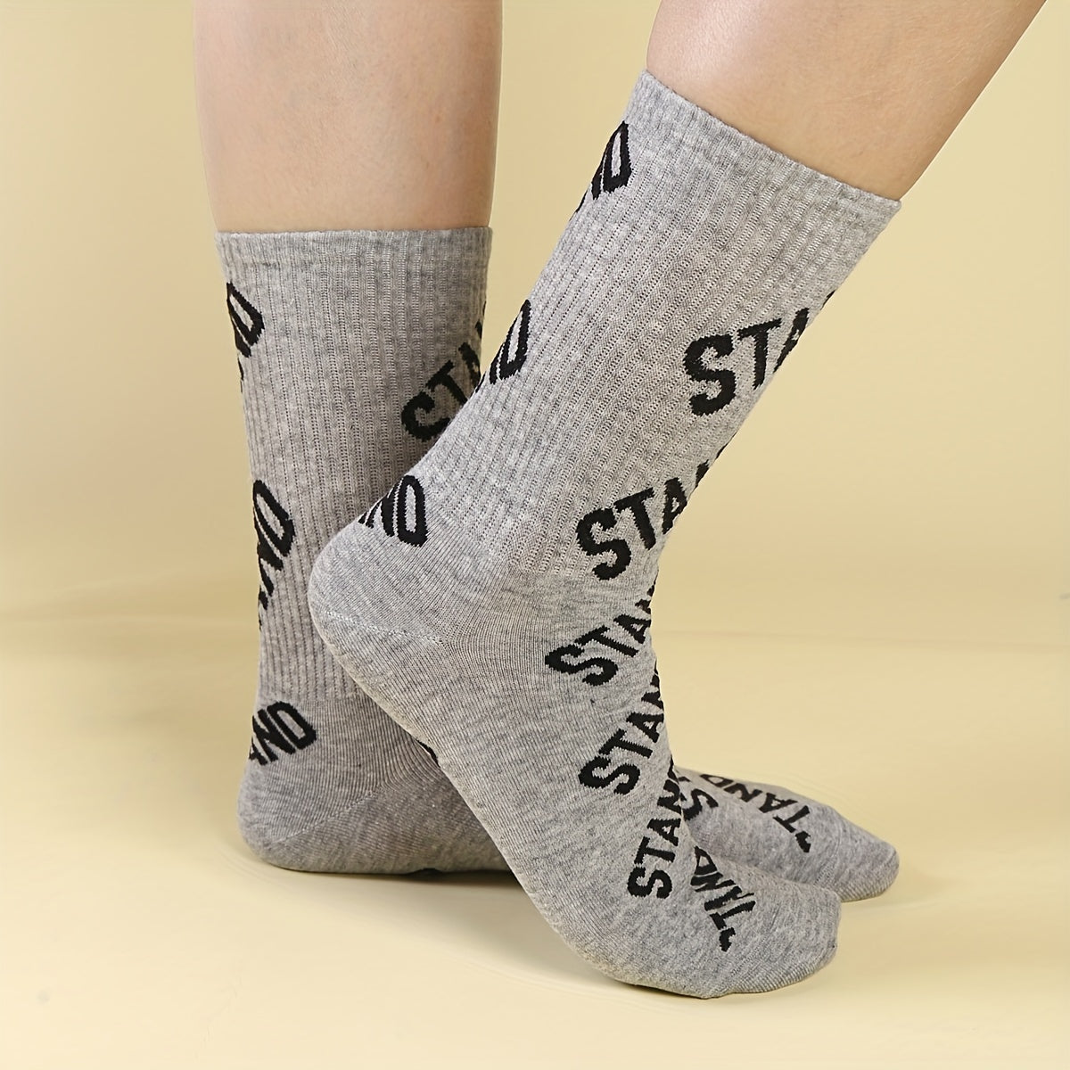 Letter Print Sports Socks Women's Stockings