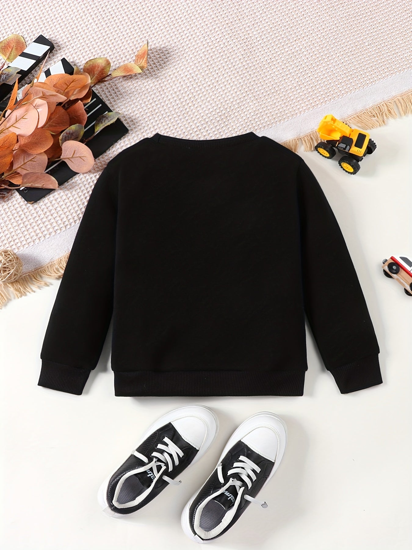 Kids Excavator Thermal Sweatshirt A LITTLE DIRT NEVER HURT Print