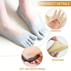 Breathable Five Toe Socks for Women - Non-slip Athletic Running Stockings