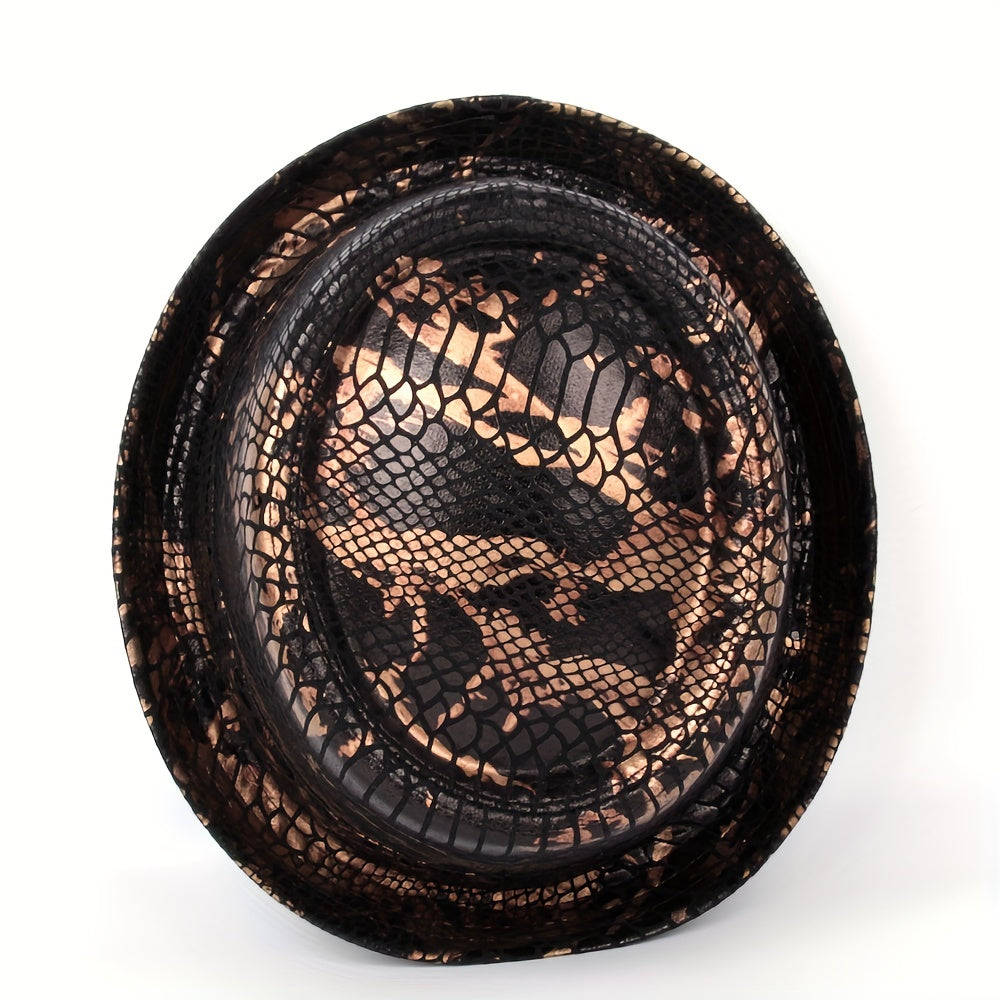 Men's Flat Leather Top Hat Street Hat