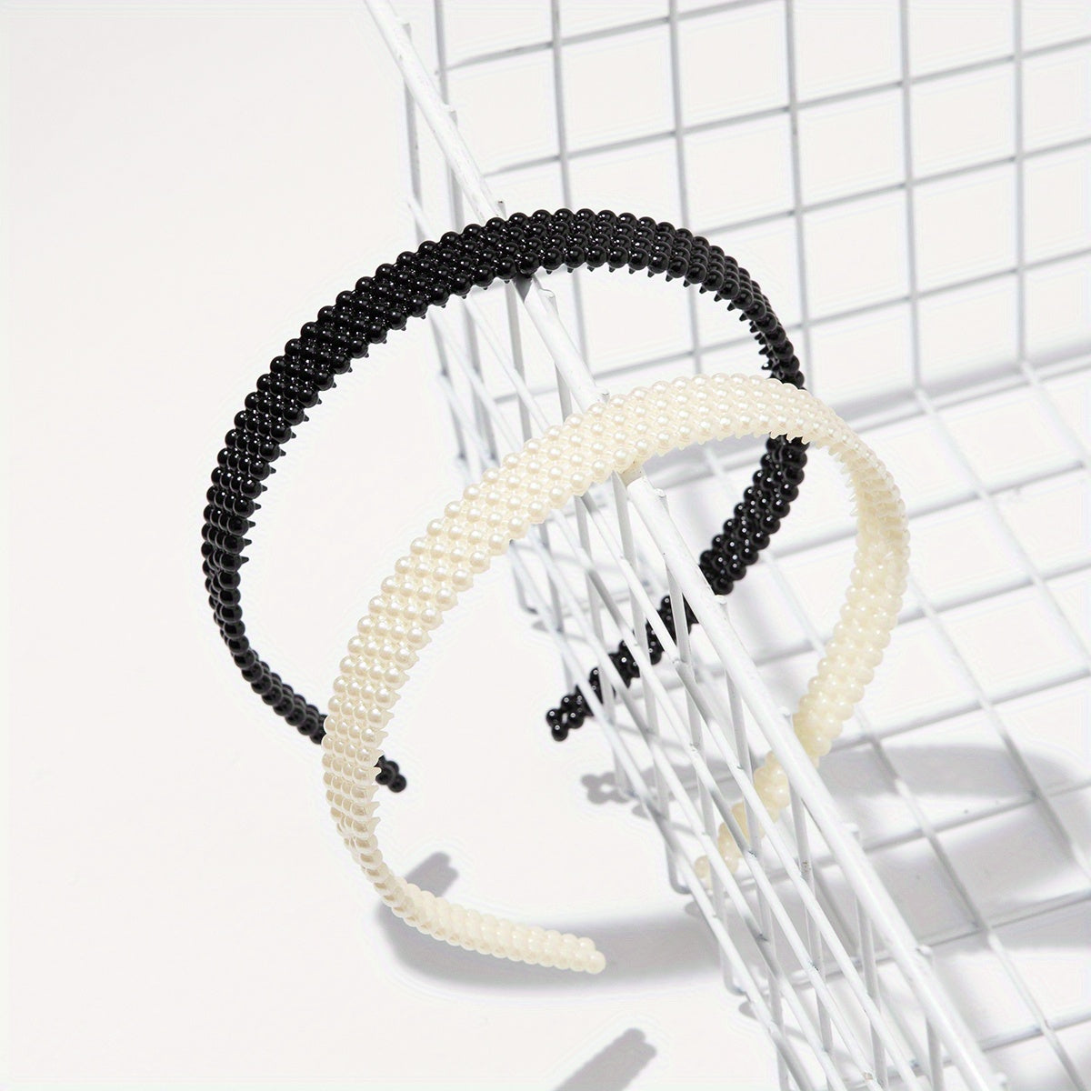 2pcs Faux Pearl Headband Nonslip Head Hoop Hair Band