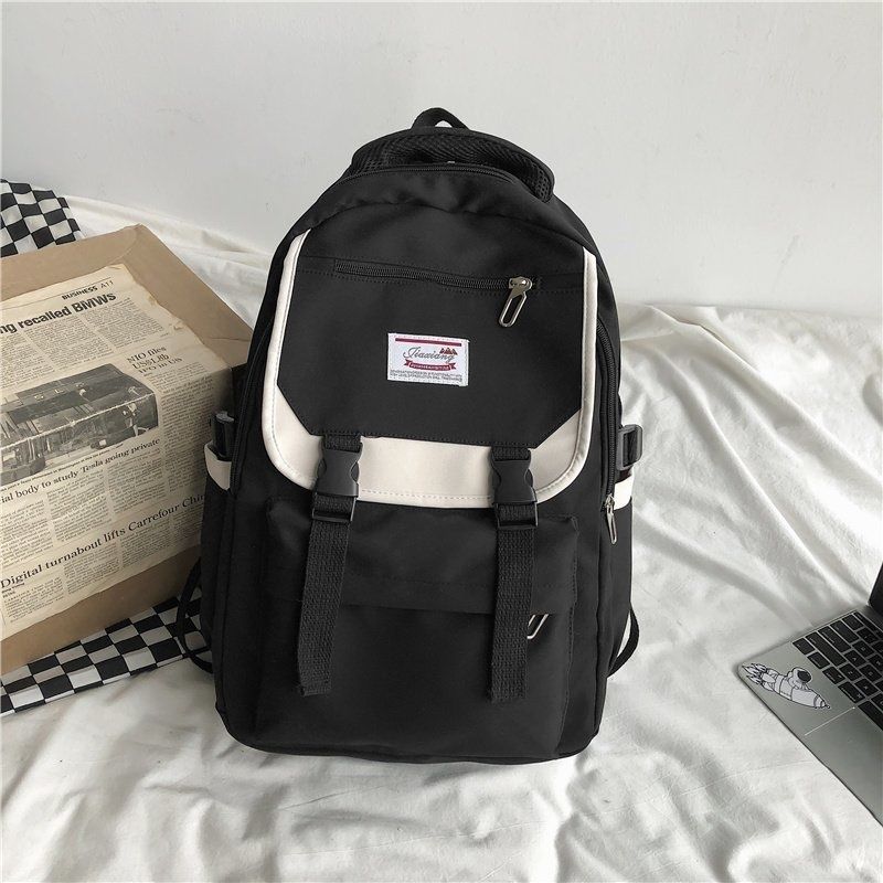 Men's Nylon Backpack Student Buckle Backpack