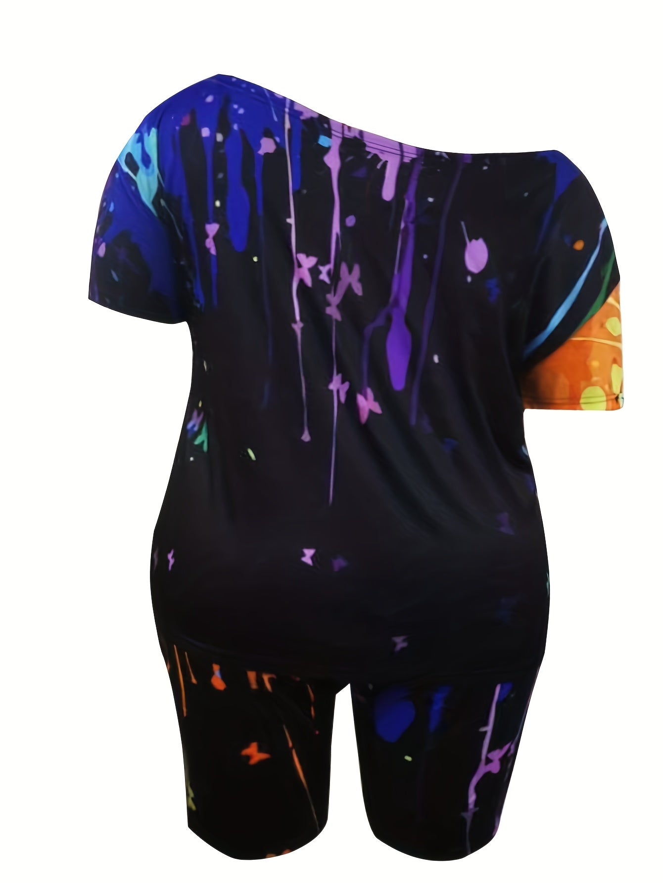  Painting Print Tee & Shorts Set