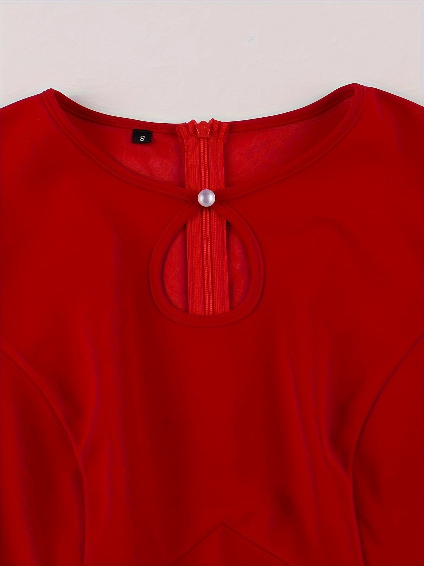  Solid Knot Short Sleeve Casual Dress