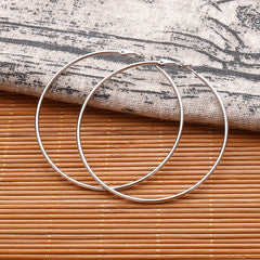 Golden Silvery Hoop Earrings Minimalist Stainless Steel 14K Plated