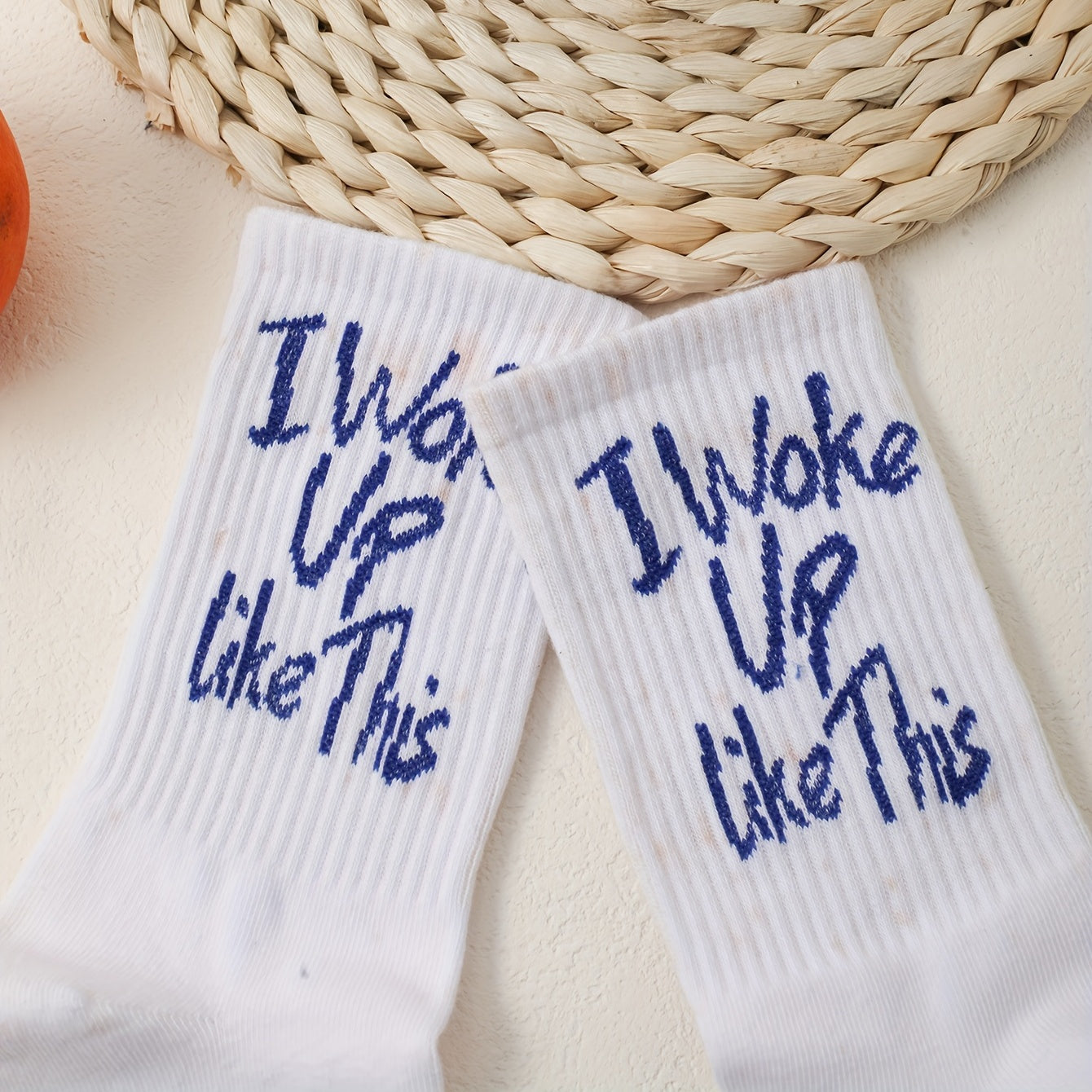 Letter Print Socks Comfy Mid Tube Socks Women's Stockings
