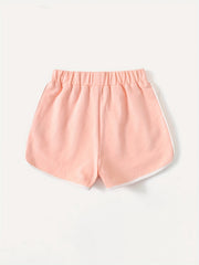Girls ''Eggs'' Graphic Active Running Short Summer Athletic Shorts Kids Pleated