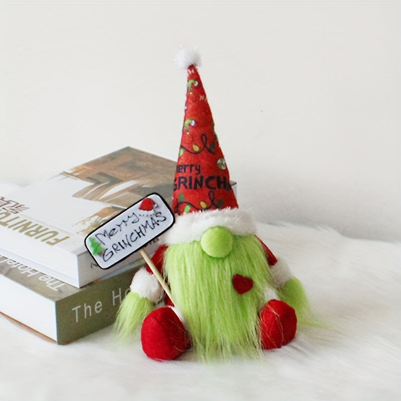 Halloween Grinch Monster Doll with Long Green Beard