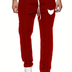 Heart Pattern Casual Drawstring Pants for Men