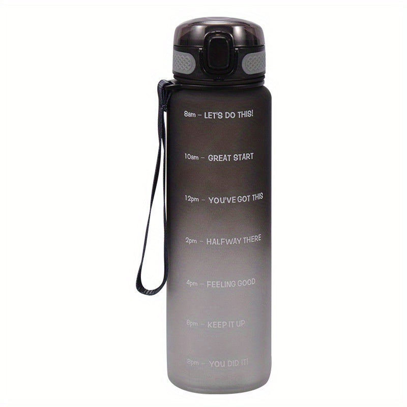 32oz Fitness Water Bottle Time Marker BPA-Free Leak Proof Flip Lid